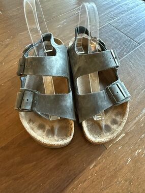 Birkenstock Milano model in dark grey Leather L 6.